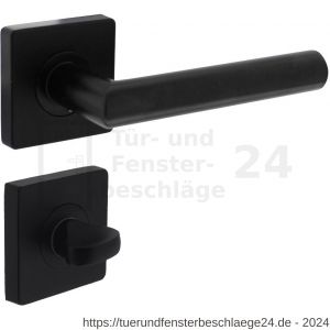 Intersteel Living 1707 Türdrücker Bastian auf Rosette 55x55x10 mm mit Bad-WC 8 mm stift Schwarz - D26009161 - afbeelding 1