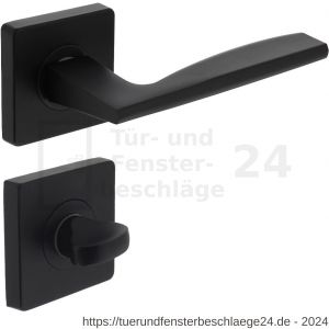 Intersteel Living 1710 Türdrücker Apollo auf Rosette 55x55x10 mm mit Bad-WC 8 mm stift Schwarz - D26008251 - afbeelding 1