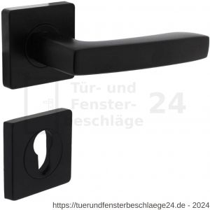 Intersteel Living 1712 Türdrücker Minos auf Rosette 55x55x10 mm mit PZ-Rosetten Schwarz - D26008254 - afbeelding 1