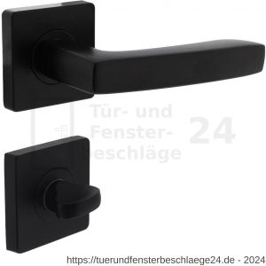 Intersteel Living 1712 Türdrücker Minos auf Rosette 55x55x10 mm mit Bad-WC 8 mm stift Schwarz - D26008255 - afbeelding 1