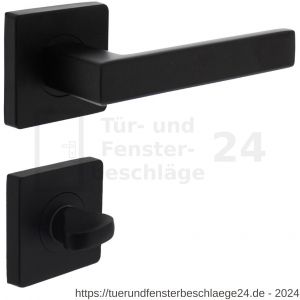 Intersteel Living 1713 Türdrücker Hera auf Rosette 55x55x10 mm mit Bad-WC 8 mm stift Schwarz - D26008259 - afbeelding 1