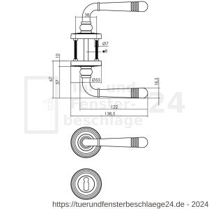 Intersteel Living 1725 Türdrücker Helena auf Rosette 54x9 mm mit Stütznocken und PZ-Rosetten schwarz - D26010795 - afbeelding 2