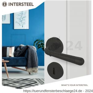 Intersteel Living 1725 Türdrücker Helena auf Rosette 54x9 mm mit Stütznocken und BB-Rosetten schwarz - D26010794 - afbeelding 2