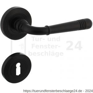 Intersteel Living 1725 Türdrücker Helena auf Rosette 54x9 mm mit Stütznocken und BB-Rosetten schwarz - D26010794 - afbeelding 1