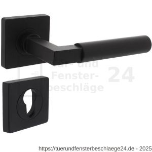 Intersteel Living 1741 Türdrücker Bau-Stil auf Rosette 55x55x10 mm mit PZ Rosetten mattschwarz - D26010270 - afbeelding 1