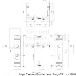 Intersteel Living 3777 Schutzbeschlag Helena Drücker-Drücker PZ 72 mm mit Kernziehschutz schwarz - D26010801 - afbeelding 2