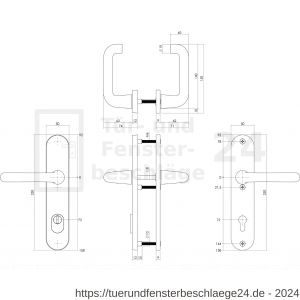 Intersteel Living 3797 Schutzbeschlag SKG*** Klinke-Klinke mit Profilzylinder 72 mm und Kernziehschutz Schwarz - D26008291 - afbeelding 3