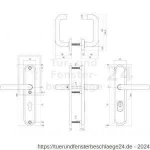 Intersteel Living 3961 Schutzbeschlag Haustür Drücker-Drücker SKG*** mit PZ 72 mm und Kernziehschutz Schild oval Edelstahl-Schwarz matt - D26008296 - afbeelding 2