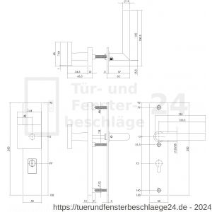 Intersteel Living 3962 Schutzbeschlag mit Kernziehschutz Griff-Klinke mit Profilzylinder-Lochung Größe 72 mm - D26008300 - afbeelding 2