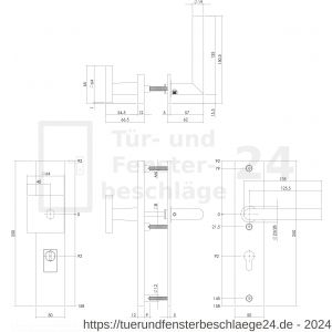 Intersteel Living 3962 Schutzbeschlag Haustür Griff-Drücker SKG*** mit PZ 92 mm und Kernziehschutz Schild rechteckig Edelstahl-Schwarz matt - D26008302 - afbeelding 2