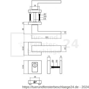 Intersteel Living 4057 Satz Hintertürbeschläge Amsterdam quadratisch SKG*** mit Kernziehschutz Edelstahl schwarz - D26010661 - afbeelding 3