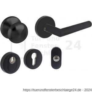 Intersteel Living 4057 Basis Haustürset Schutzbeschlag SKG*** rund Edelstahl schwarz mit Kernziehschutz - D26009949 - afbeelding 1