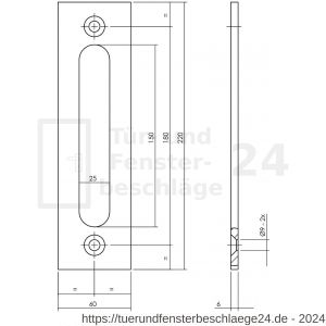 Intersteel Living 4501 Griffmuschel zum Anschrauben 220x60x6 mm Schwarz - D26009953 - afbeelding 2