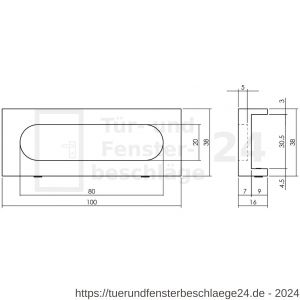 Intersteel Living 4501 Schiebetürmuschel für DIY-Schiebetür Cubo 100x35 mm Schwarz - D26009954 - afbeelding 2