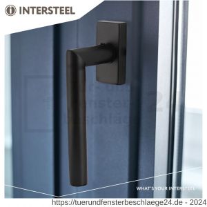 Intersteel Living 6156 Fenstergriff Jura auf rechteckiger Rosette Edelstahl schwarz - D26010336 - afbeelding 2