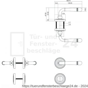 Intersteel Living 1725 Türdrücker Helena auf Rosette 55x10 mm mit BB Rosetten Messing brüniert - D26008348 - afbeelding 2