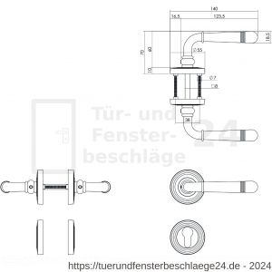 Intersteel Living 1725 Türdrücker Helena auf Rosette 55x10 mm mit PZ Rosetten Messing brüniert - D26008349 - afbeelding 2