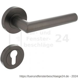 Intersteel Living 1693 Türdrücker Bastian auf runde Rosette 52x10 mm mit PZ-Rosetten anthrazitgrau - D26010373 - afbeelding 1