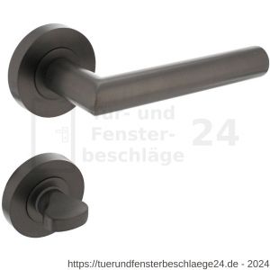 Intersteel Living 1693 Türdrücker Bastian auf runde Rosette 52x10 mm mit Bad-WC 8 mm stift anthrazitgrau - D26010374 - afbeelding 1