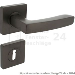 Intersteel Living 1712 Türdrücker Minos auf quadratische Rosette 55x55x10 mm mit BB-Rosetten anthrazitgrau - D26010382 - afbeelding 1