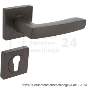 Intersteel Living 1712 Türdrücker Minos auf quadratische Rosette 55x55x10 mm mit PZ-Rosetten anthrazitgrau - D26010383 - afbeelding 1