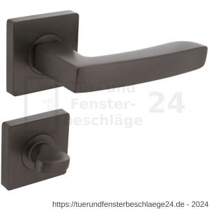 Intersteel Living 1712 Türdrücker Minos auf quadratische Rosette 55x55x10 mm mit Bad-WC 8 mm stift anthrazitgrau - D26010384 - afbeelding 1