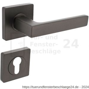 Intersteel Living 1713 Türdrücker Hera auf quadratische Rosette 55x55x10 mm mit PZ-Rosetten anthrazitgrau - D26010388 - afbeelding 1