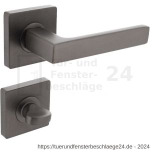 Intersteel Living 1713 Türdrücker Hera auf quadratische Rosette 55x55x10 mm mit Bad-WC 8 mm stift anthrazitgrau - D26010389 - afbeelding 1