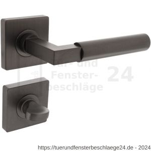 Intersteel Living 1741 Türdrücker Bau-Stil auf Rosette 55x55x10 mm mit Bad-WC 7 mm Stift anthrazitgrau - D26010396 - afbeelding 1