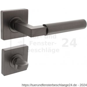 Intersteel Living 1741 Türdrücker Bau-Stil auf Rosette 55x55x10 mm mit Bad-WC 8 mm Stift anthrazitgrau - D26010397 - afbeelding 1