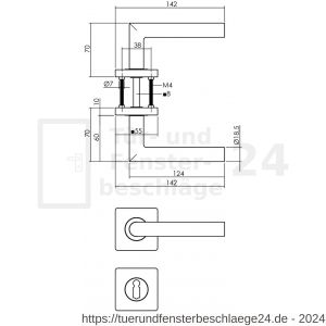 Intersteel Living 1747 Türdrücker Bastian auf Rosette 55x55x10 mm mit BB Rosetten anthrazitgrau - D26010807 - afbeelding 2