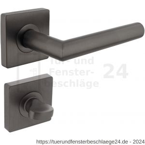 Intersteel Living 1747 Türdrücker Bastian auf Rosette 55x55x10 mm mit Bad-WC 7 mm Stift anthrazitgrau - D26010810 - afbeelding 1