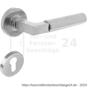 Intersteel Living 0379 Türdrücker Baustil Rosette 53x8 mm mit 7 mm Nocken und PZ-Rosetten Edelstahl gebürstet - D26005258 - afbeelding 1