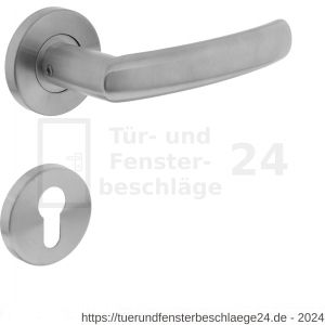 Intersteel Living 0906 Türdrücker Blok auf Rosette 55x8 mm mit PZ-Rosetten Edelstahl gebürstet - D26000573 - afbeelding 1