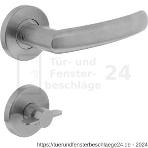 Intersteel Living 0906 Türdrücker Blok auf Rosette 55x8 mm mit Bad-WC 8 mm stift Edelstahl gebürstet - D26005453 - afbeelding 1