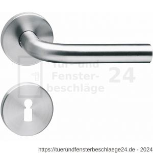 Intersteel Living 1010 Türdrücker Recht auf Rosette 55x8 mm EN 1906/3 mit BB-Rosetten Edelstahl gebürstet - D26005469 - afbeelding 1