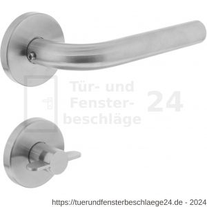 Intersteel Living 1010 Türdrücker Recht auf Rosette 55x8 mm EN 1906/3 mit Bad-WC 8 mm stift Edelstahl gebürstet - D26005471 - afbeelding 1