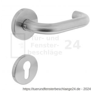 Intersteel Living 1011 Türdrücker Rund auf Rosette 55x8 mm EN 1906/3 mit PZ-Rosetten Edelstahl gebürstet - D26005478 - afbeelding 1