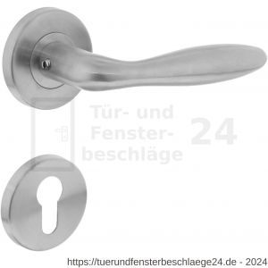 Intersteel Living 1013 Türdrücker Jupiter auf Rosette 55x8 mm EN 1906/3 mit PZ-Rosetten Edelstahl gebürstet - D26005495 - afbeelding 1