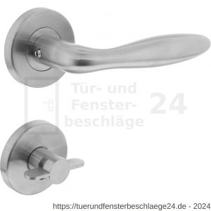 Intersteel Living 1013 Türdrücker Jupiter auf Rosette 55x8 mm EN 1906/3 mit Bad-WC 8 mm stift Edelstahl gebürstet - D26005496 - afbeelding 1