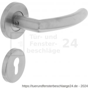 Intersteel Living 1014 Türdrücker Halbrund auf Rosette 55x8 mm EN 1906/3 mit PZ-Rosetten Edelstahl gebürstet - D26005501 - afbeelding 1