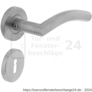 Intersteel Living 1016 Türdrücker Lisa 90 Grad auf Rosette 55x8 mm EN 1906/3 mit BB-Rosetten Edelstahl gebürstet - D26005507 - afbeelding 1