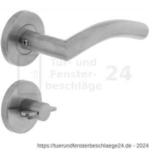 Intersteel Living 1016 Türdrücker Lisa 90 Grad auf Rosette 55x8 mm EN 1906/3 mit Bad-WC 8 mm stift Edelstahl gebürstet - D26005509 - afbeelding 1