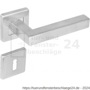 Intersteel Living 1249 Türdrücker Vierkant auf Rosette 53x53x8 mm EN 1906/4 mit BB-Rosetten Edelstahl gebürstet - D26000531 - afbeelding 1