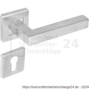 Intersteel Living 1249 Türdrücker Vierkant auf Rosette 53x53x8 mm EN 1906/4 mit PZ-Rosetten Edelstahl gebürstet - D26005549 - afbeelding 1