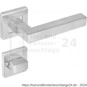 Intersteel Living 1249 Türdrücker Vierkant auf Rosette 53x53x8 mm EN 1906/4 mit Bad-WC 8 mm stift Edelstahl gebürstet - D26007352 - afbeelding 1