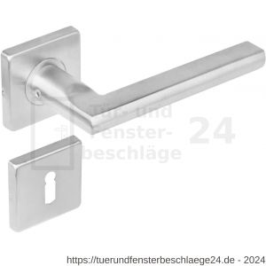 Intersteel Living 1252 Türdrücker 90 Grad flach auf Rosette 53x53x8 mm EN 1906/4 mit BB-Rosetten Edelstahl gebürstet - D26005559 - afbeelding 1