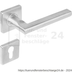 Intersteel Living 1252 Türdrücker 90 Grad flach auf Rosette 53x53x8 mm EN 1906/4 mit PZ-Rosetten Edelstahl gebürstet - D26008472 - afbeelding 1