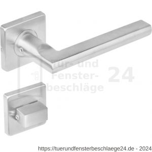 Intersteel Living 1252 Türdrücker 90 Grad flach auf Rosette 53x53x8 mm EN 1906/4 mit Bad-WC 8 mm stift Edelstahl gebürstet - D26008474 - afbeelding 1