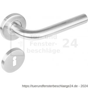 Intersteel Living 1270 Türdrücker Recht auf Rosette 53x8 mm EN 1906/4 mit BB-Rosetten Edelstahl gebürstet - D26005560 - afbeelding 1